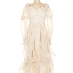 SOLD Elegant Cream Long Sleeve Dress